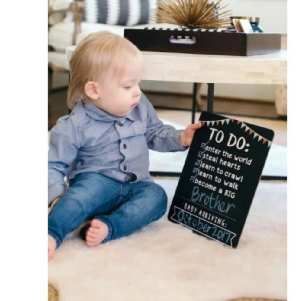Sonogram Frame & Big Brother-Sister-Sibling Announcement Chalkboard-Baby Shower